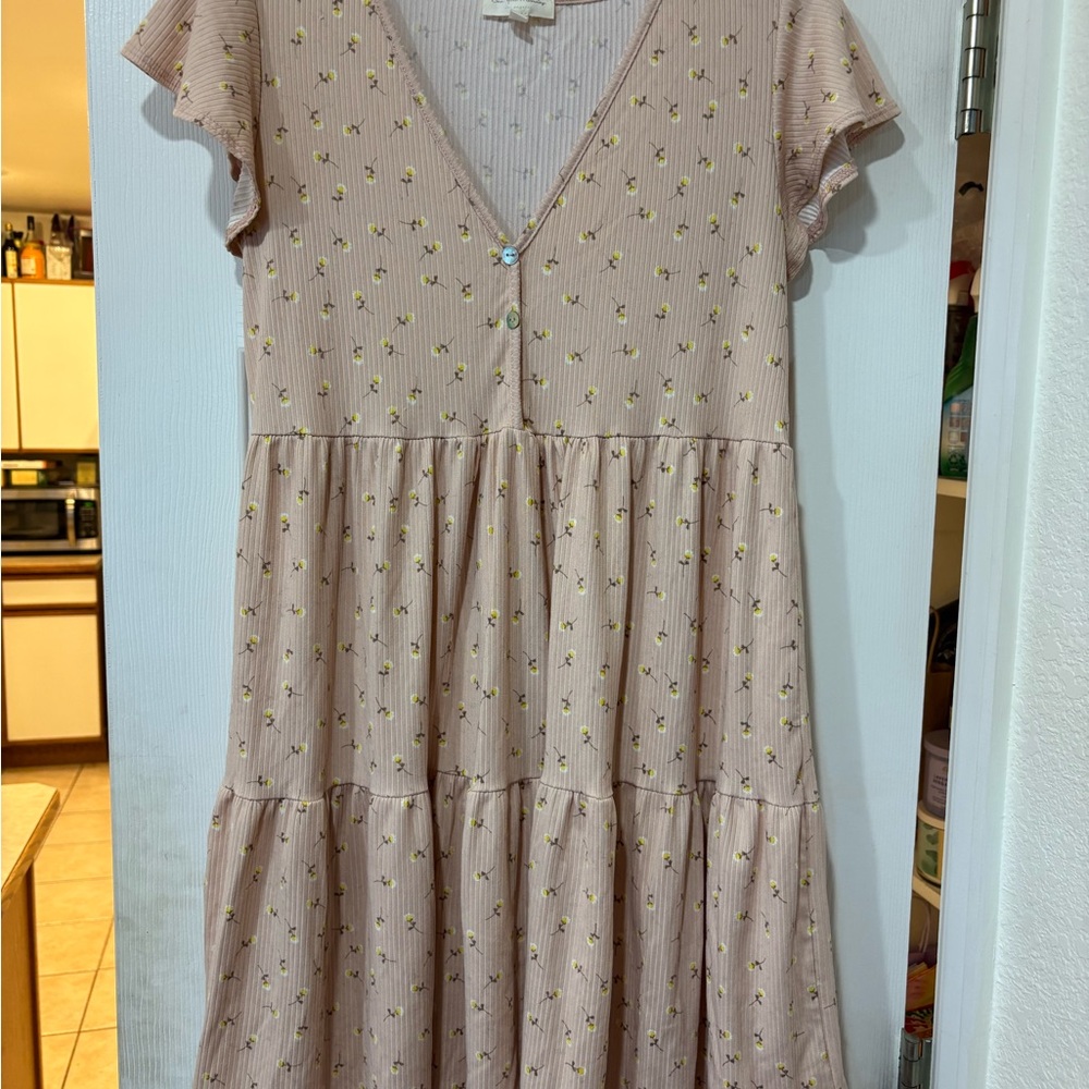 Pink Floral Mini Dress - Picture 1 of 4